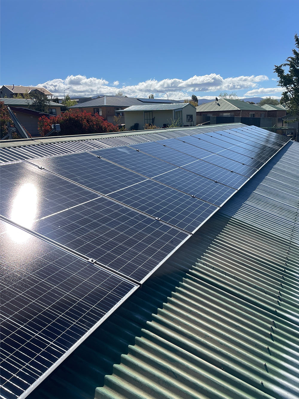 View from the roof of a Solar panel installation in Jindabyne